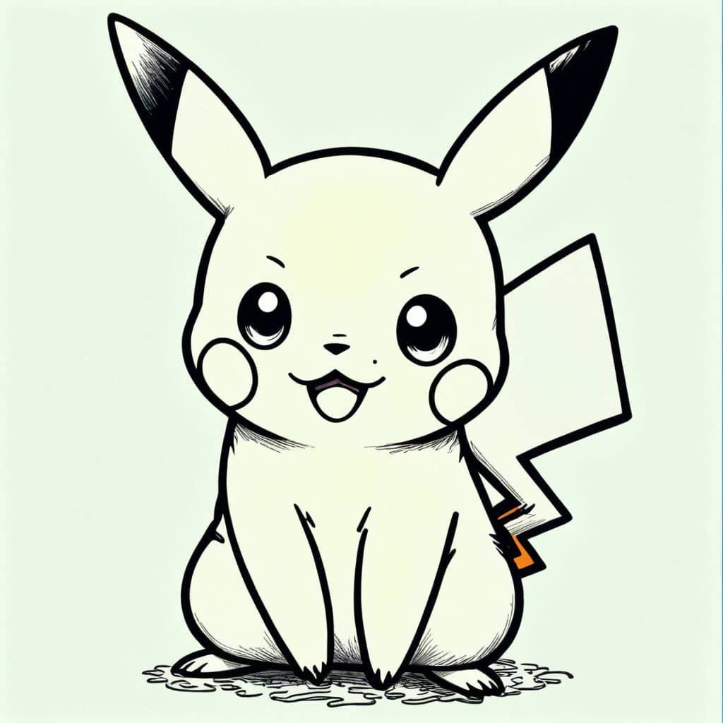 Colored Pikachu - curious with tilted head