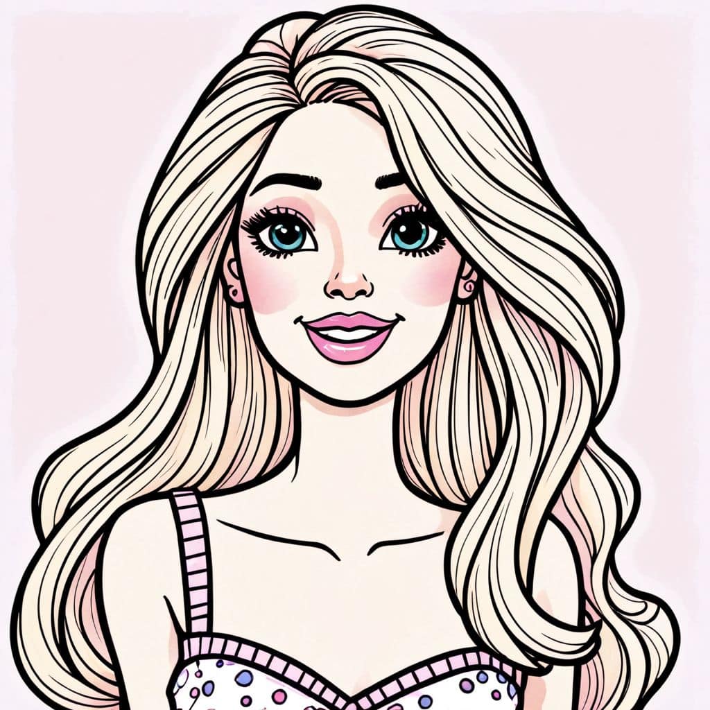 Colored Barbie - laughing joyfully