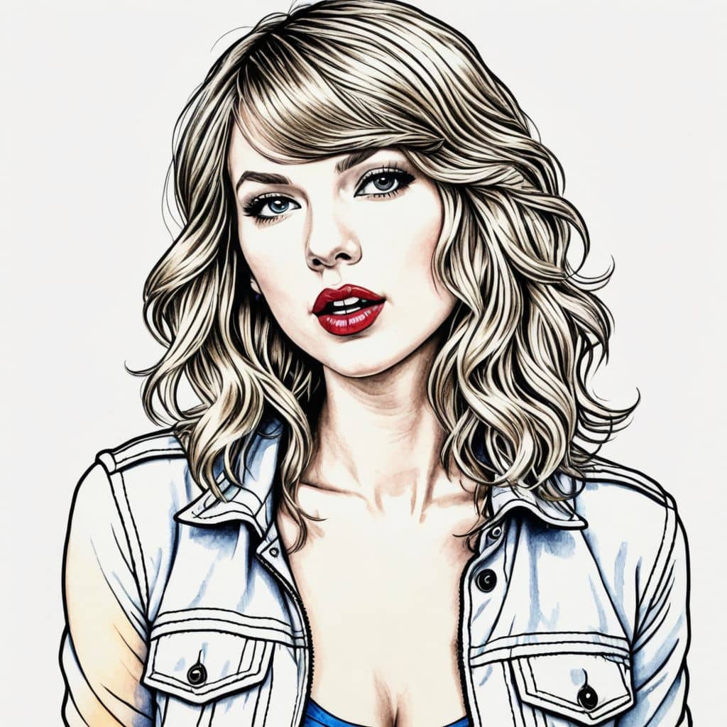 Colored Taylor Swift - surprised and amazed