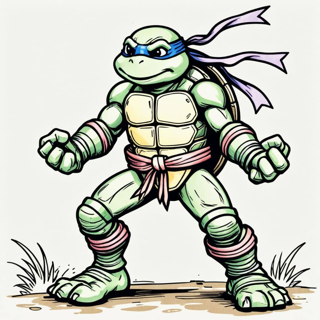 Colored Raphael - the Ninja Turtle angry
