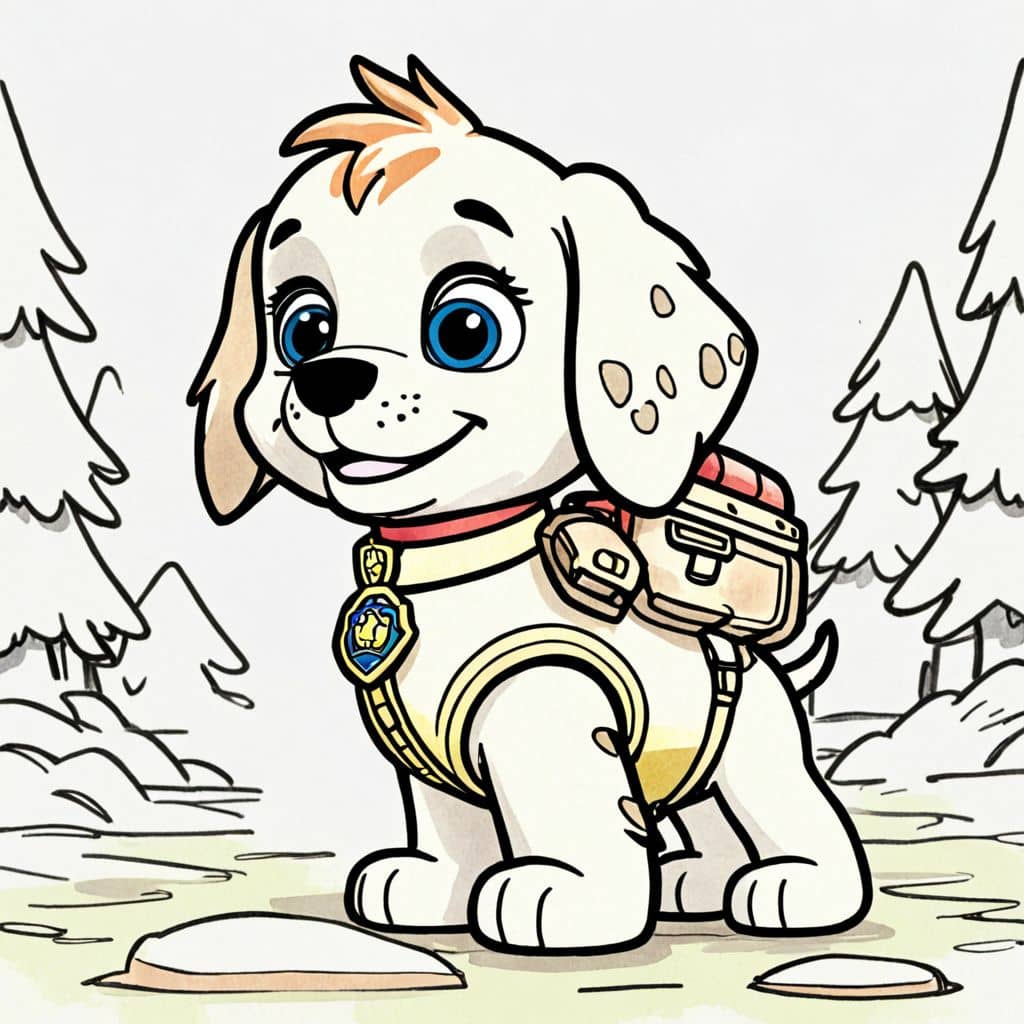 Colored Everest - the Paw Patrol thoughtful.