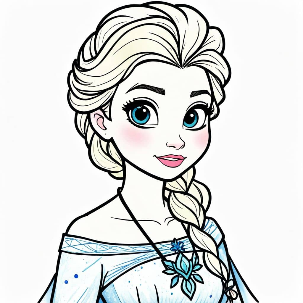 Colored Elsa - Frozen Princess thinking