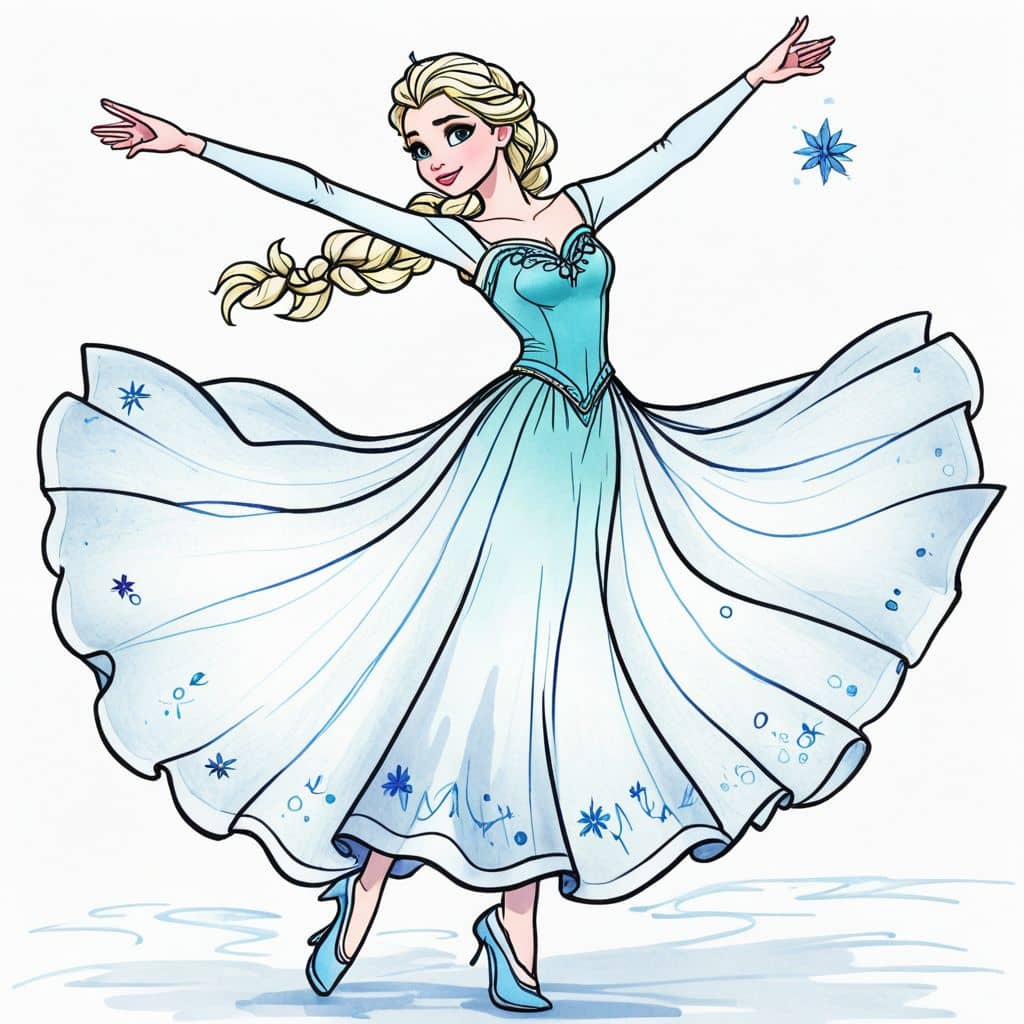 Colored Elsa - Frozen Princess dancing ballet