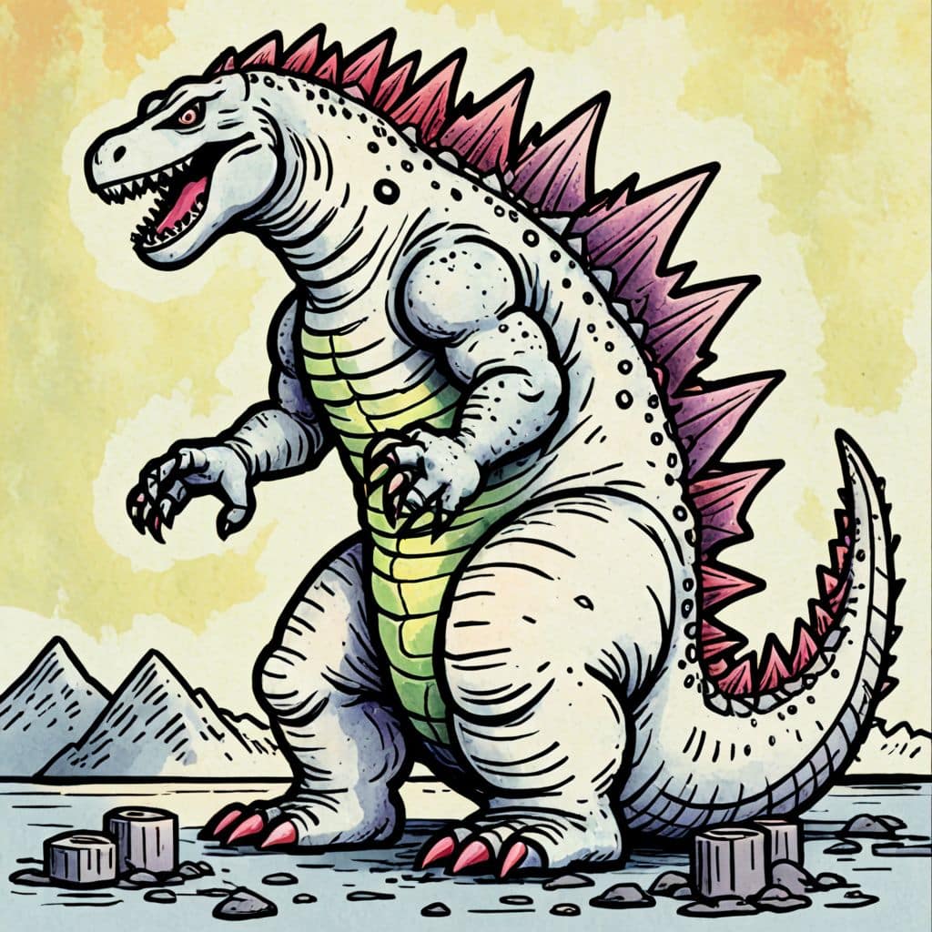 Colored Godzilla - building with blocks