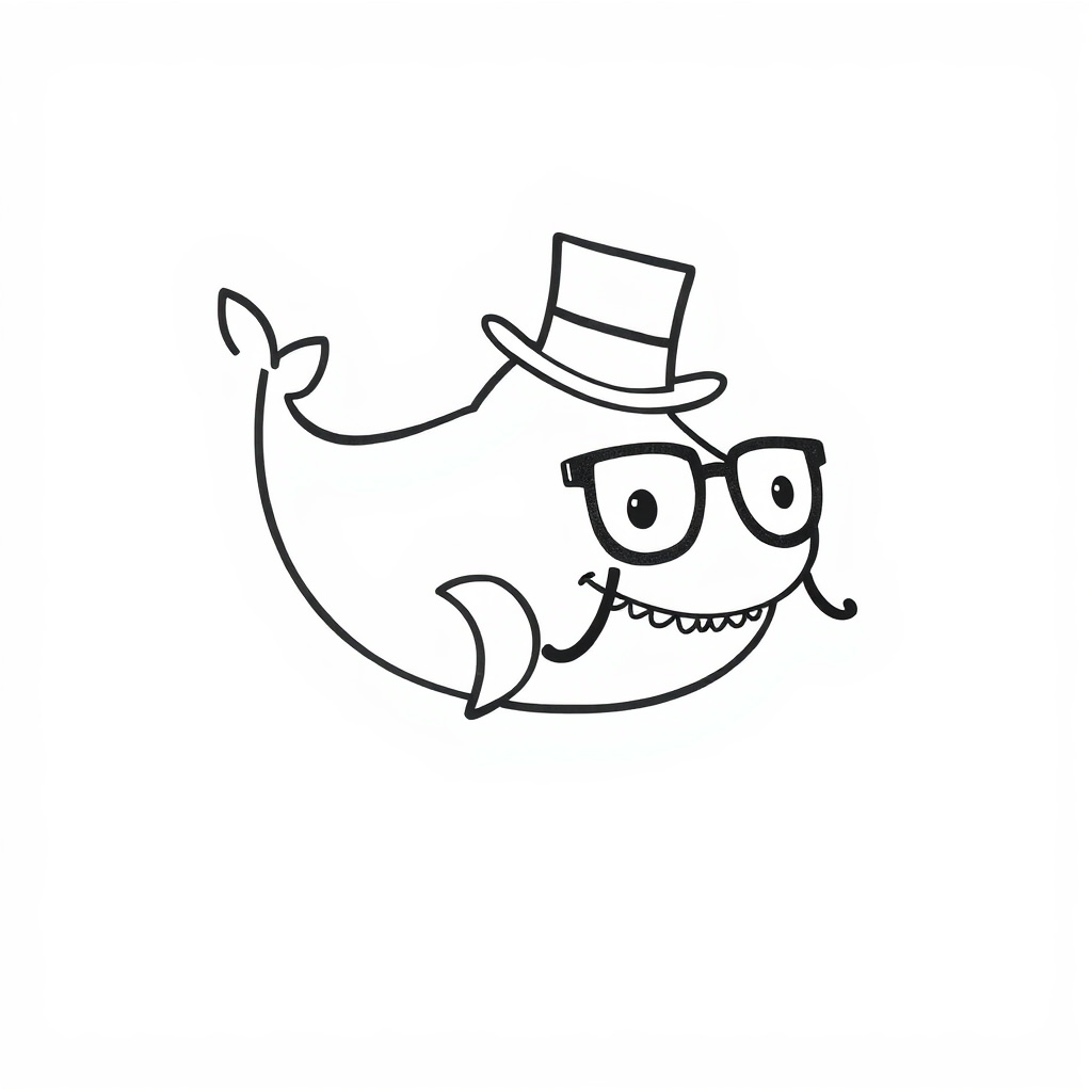 Whale Shark with a monocle and top hat