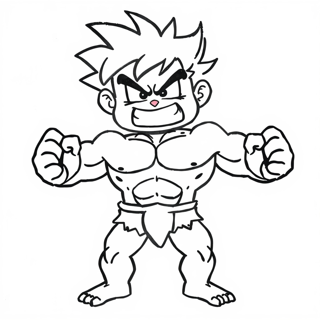 Broly flexing muscles aggressively