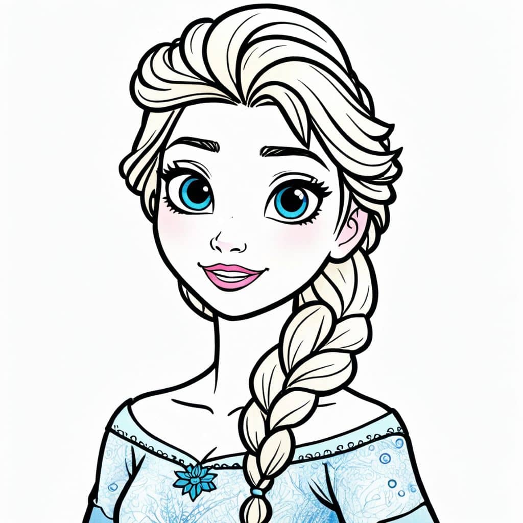 Colored Smiling Elsa - Frozen Princess