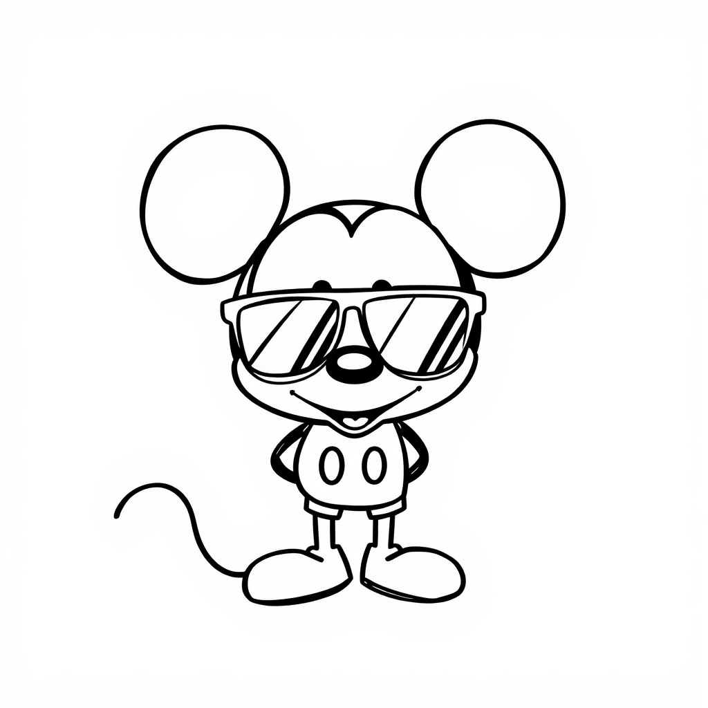 Mickey Mouse wearing sunglasses