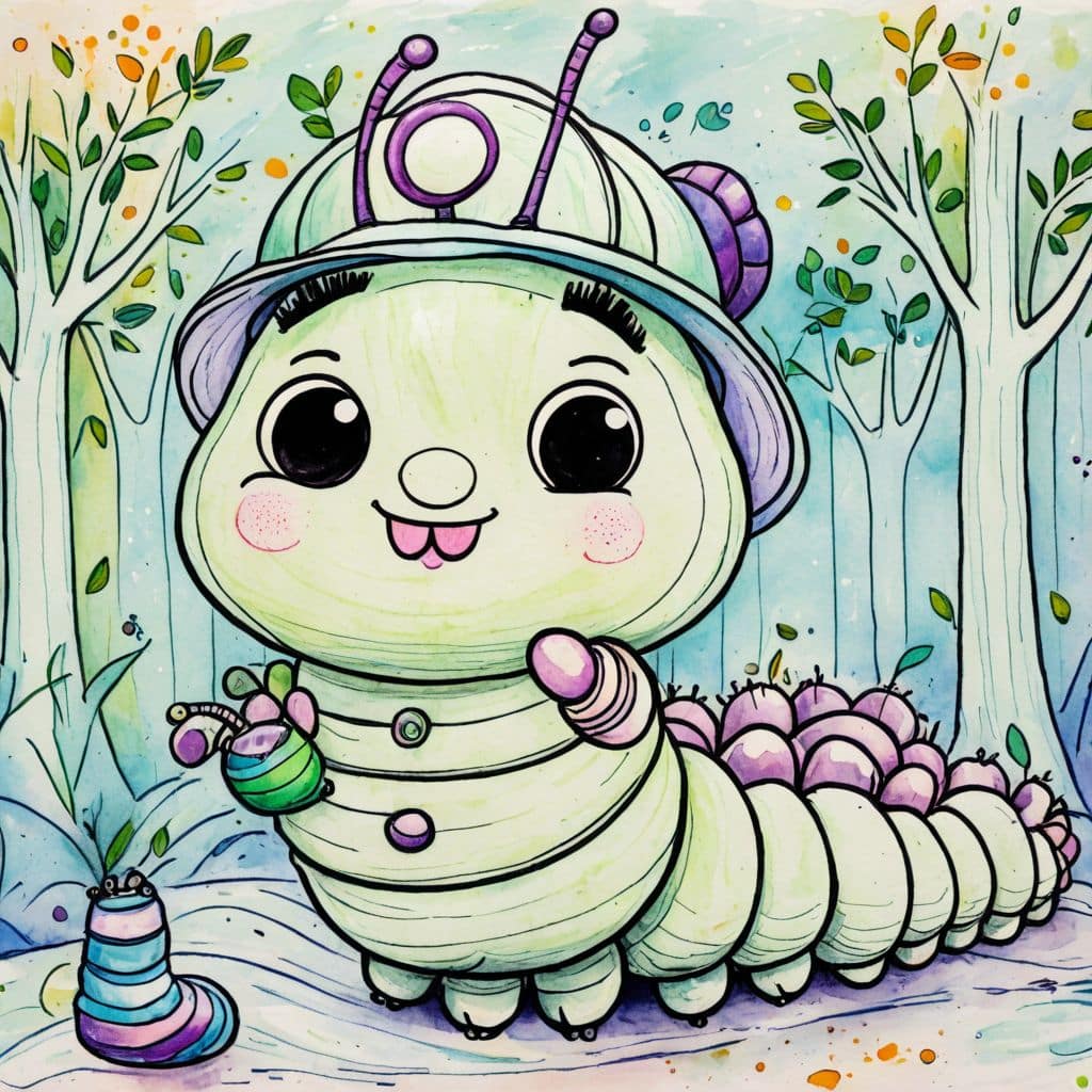Colored Firefighter Caterpillar Saving Trees