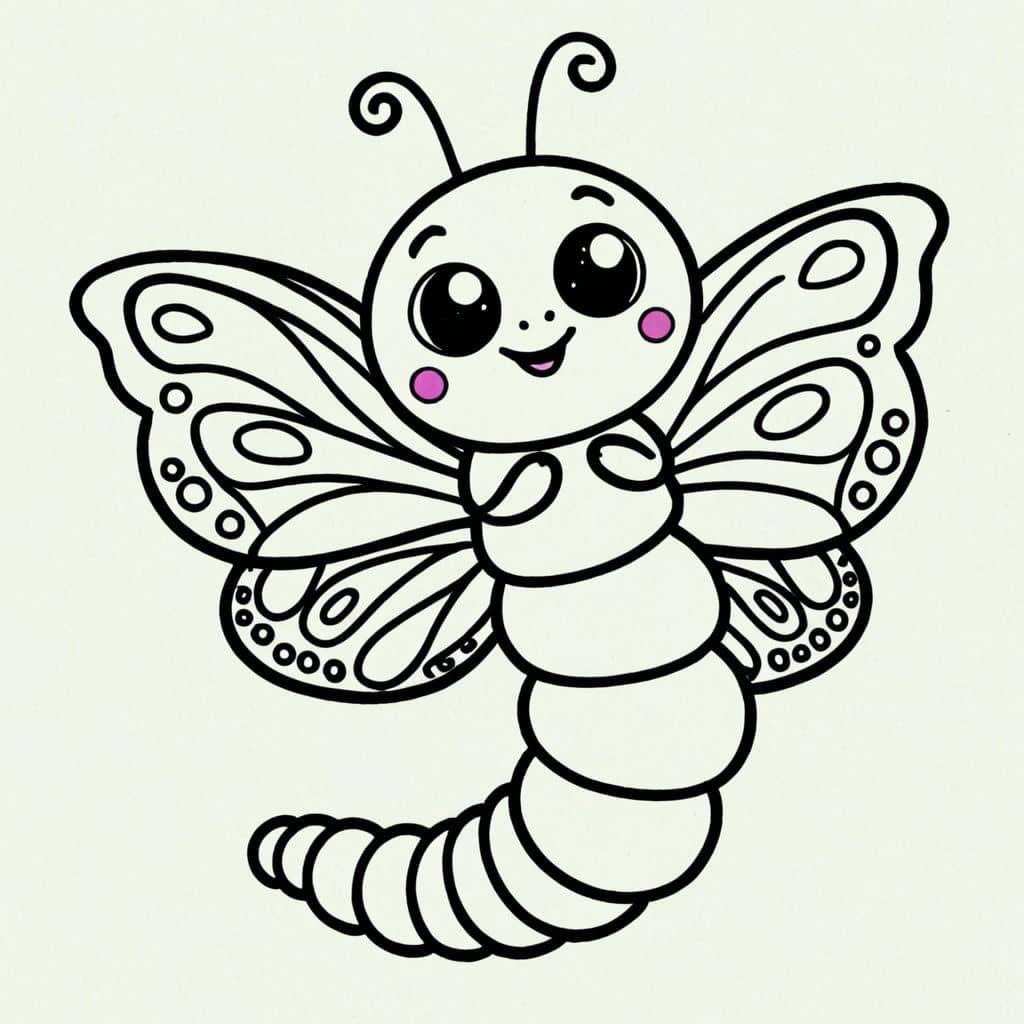 Colored Butterfly-Winged Caterpillar