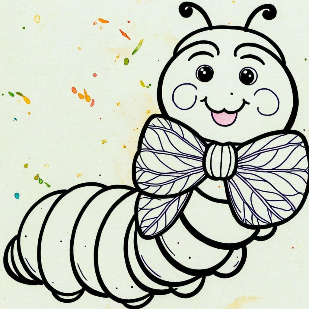 Colored Caterpillar Sporting Bow Tie