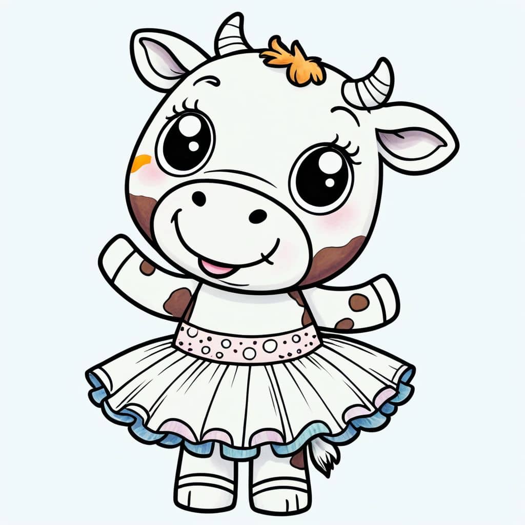 Colored Cow in tutu