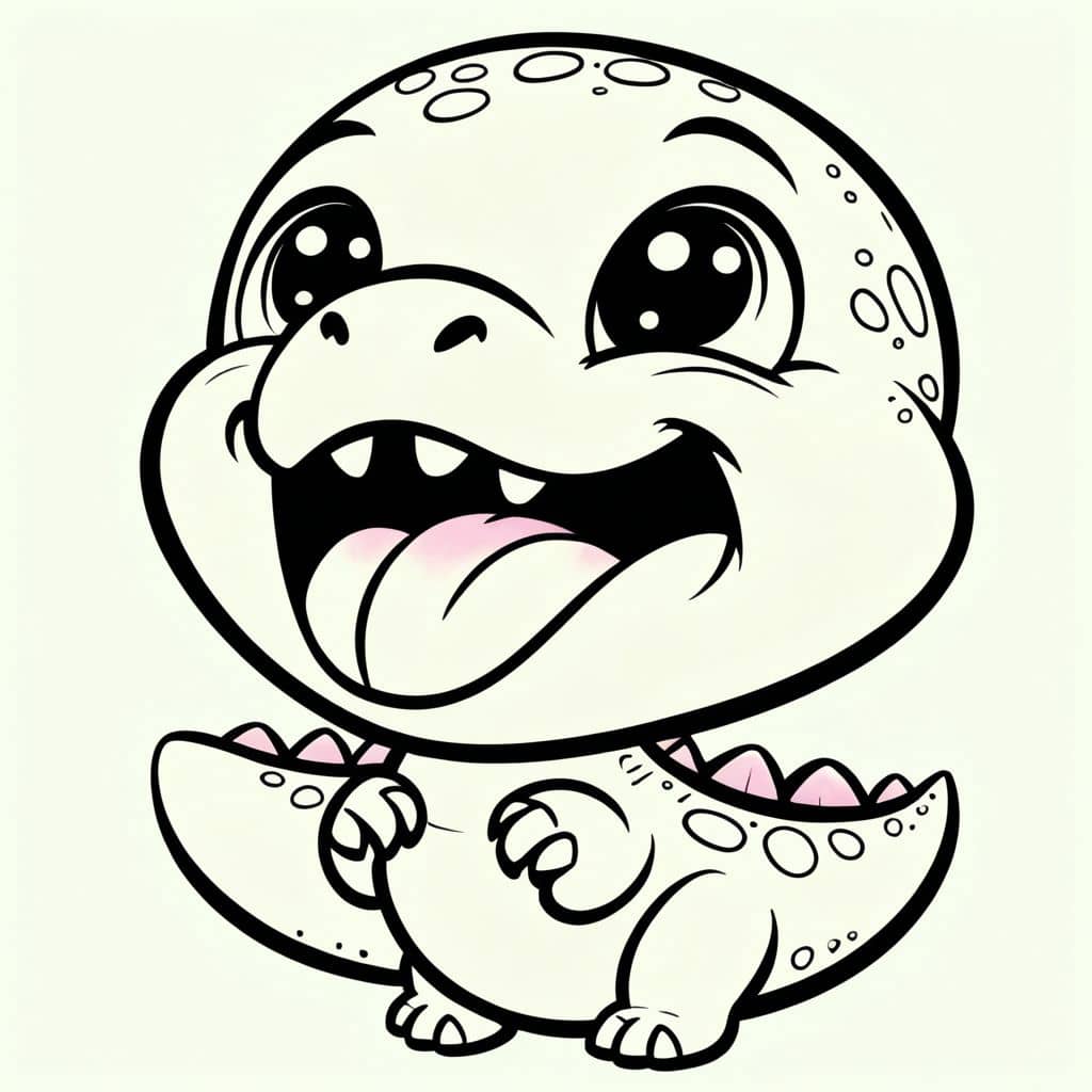 Colored Dinosaur Laughing
