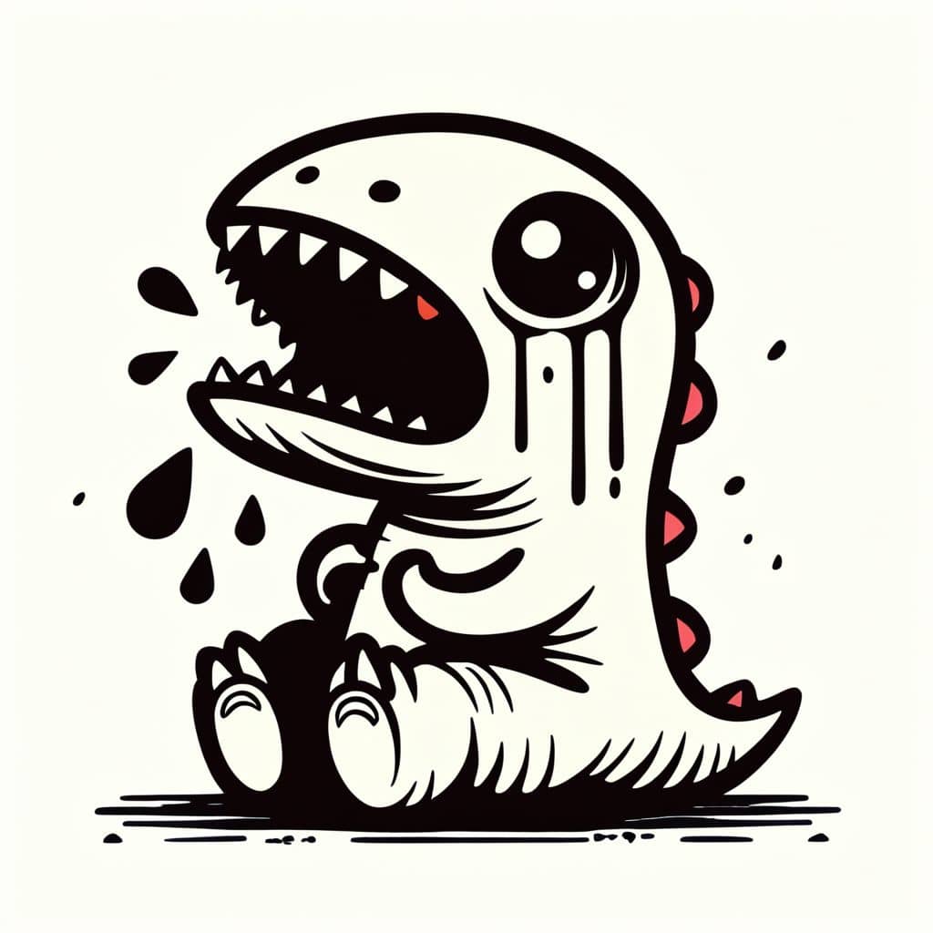 Colored Dinosaur Crying