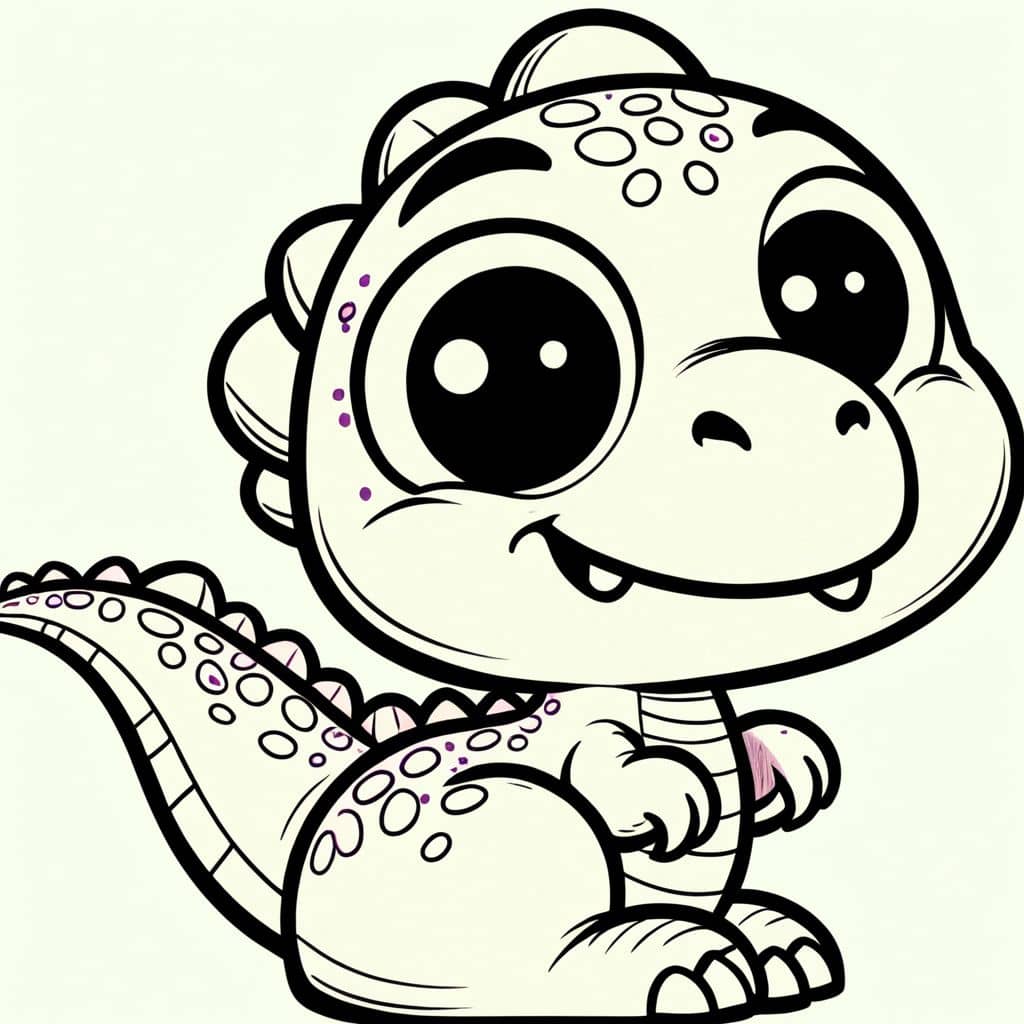 Colored Shocked Dinosaur