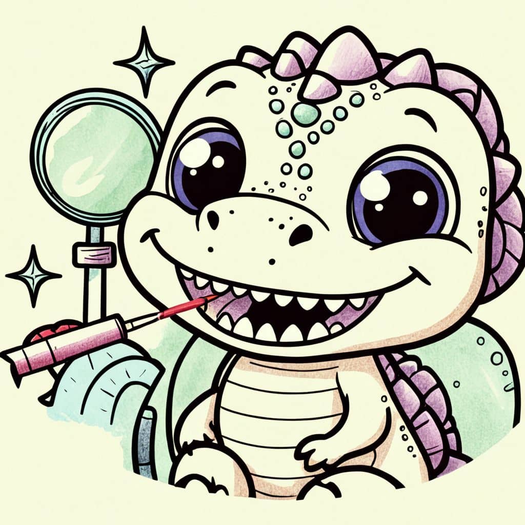 Colored Dino dentist appointment