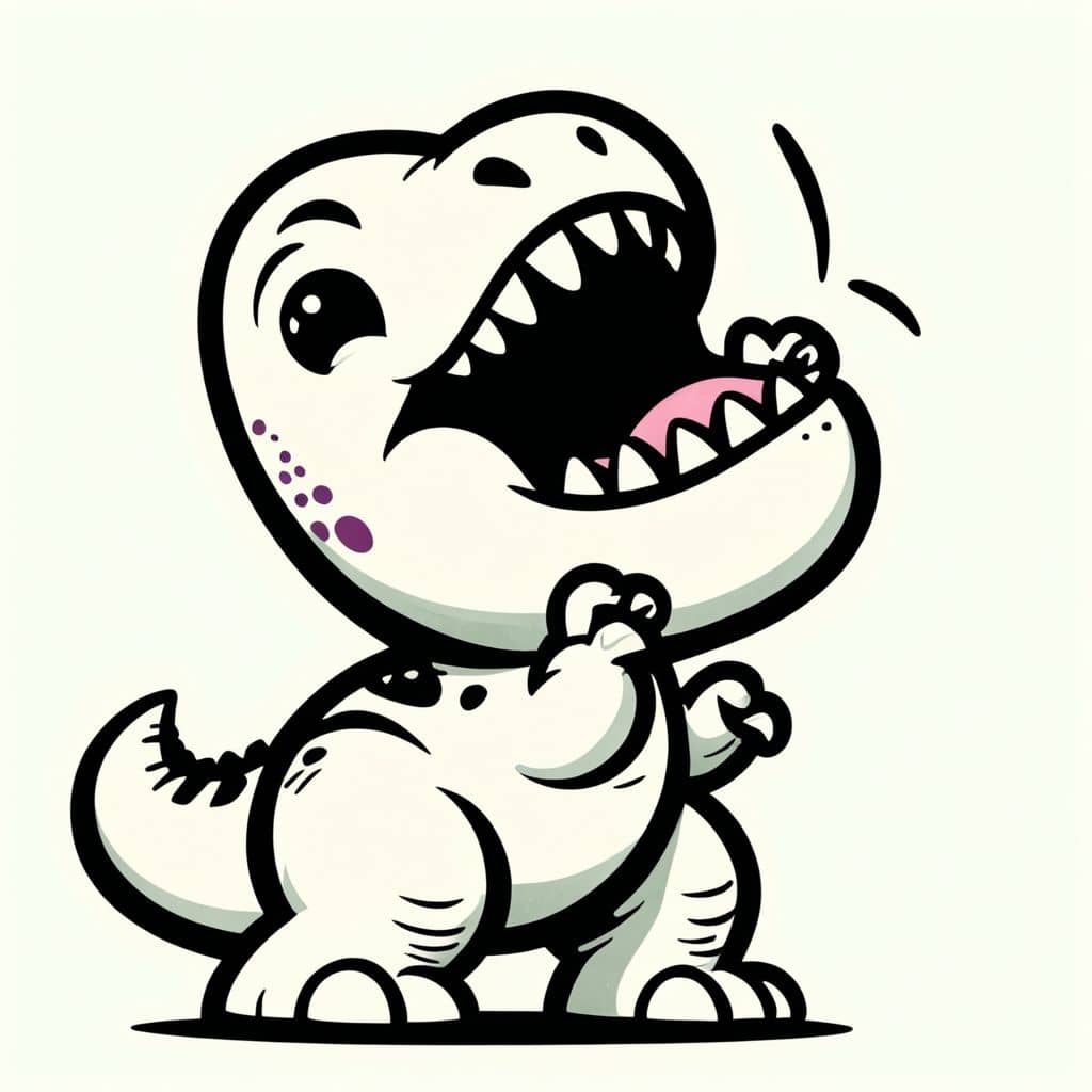 Colored Baby T-Rex learning to roar
