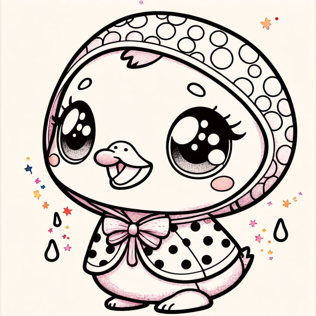 Colored Duckling in Polka-Dot Raincoat