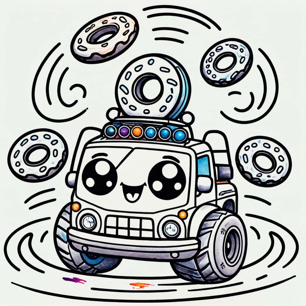 Colored El Toro Loco's Spinning Donuts