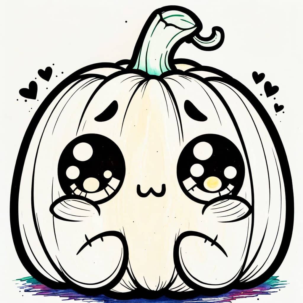 Colored Pumpkin Feeling Sad