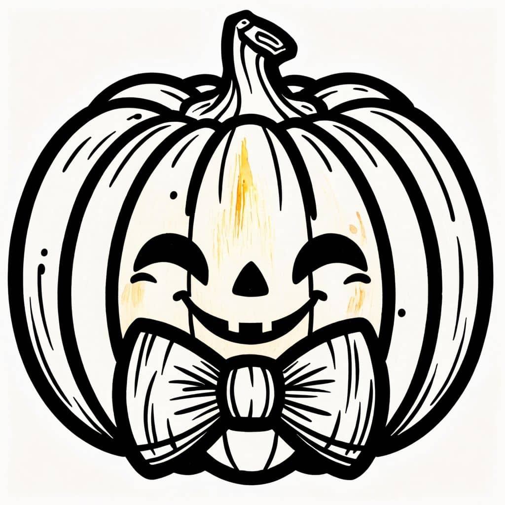 Colored Pumpkin Wearing Bowtie