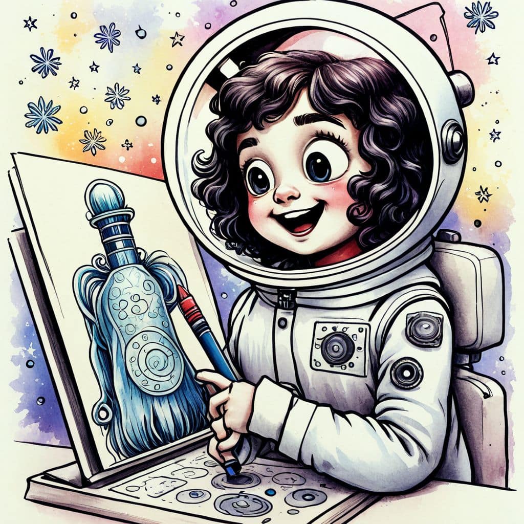 Colored Astronaut examining human anatomy