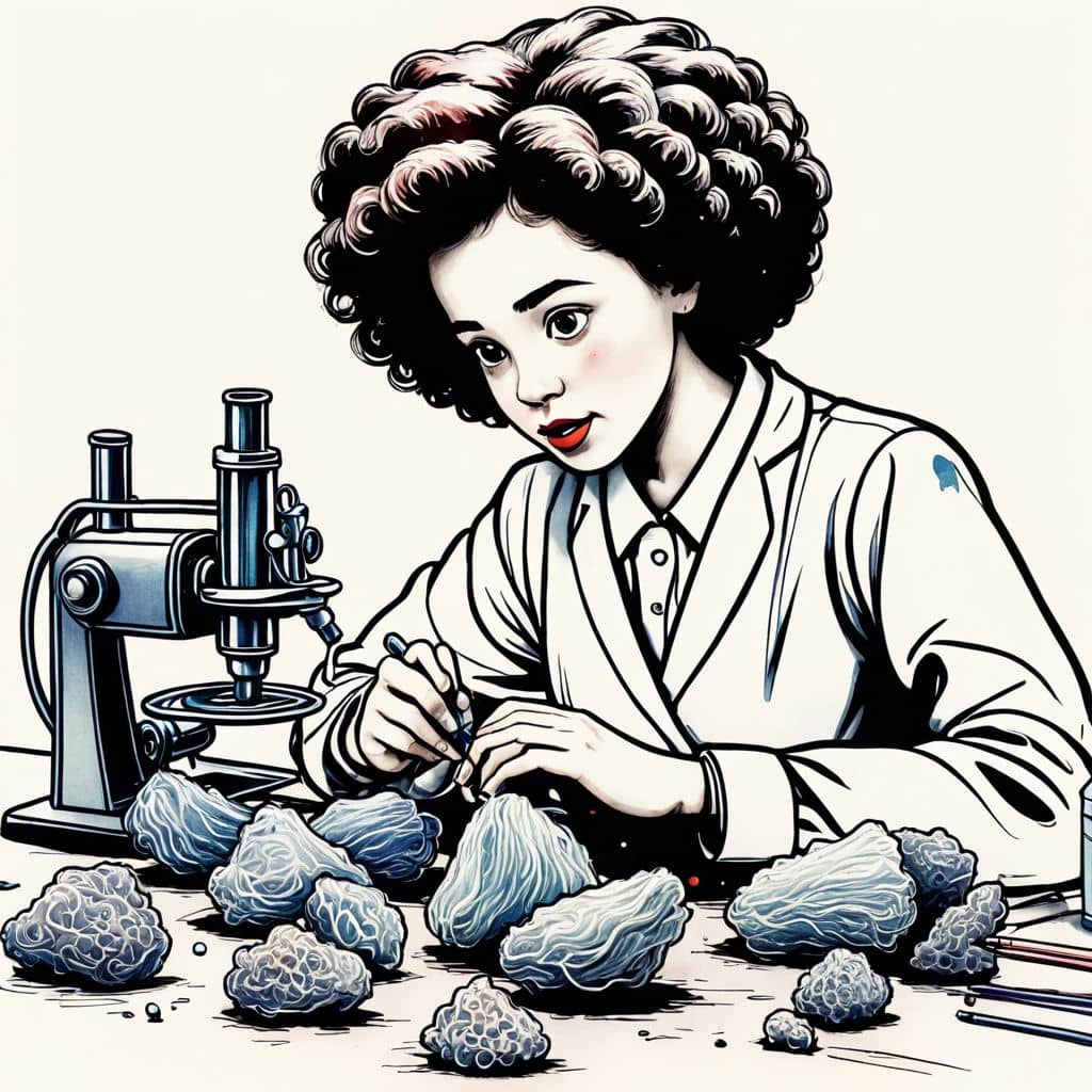 Colored Geologist Examining Minerals