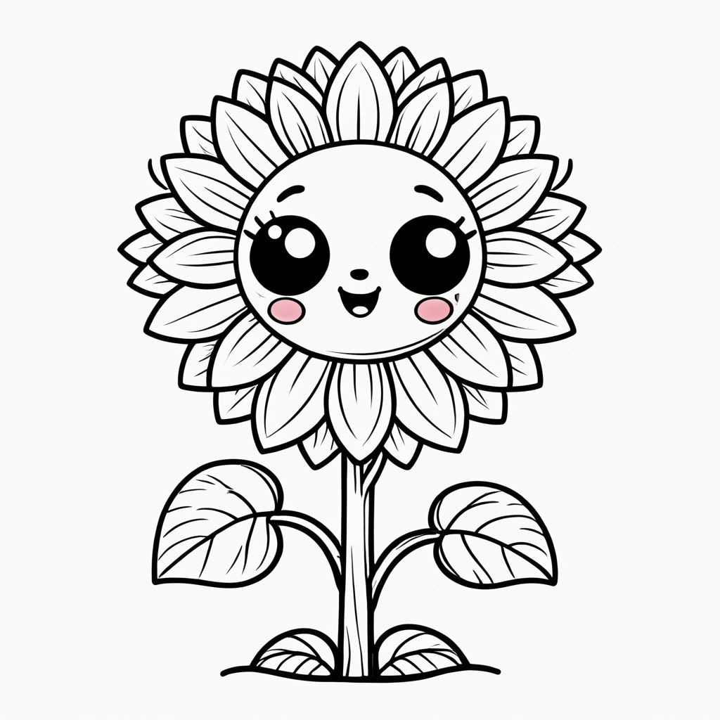Colored Sunflower Growing Tall