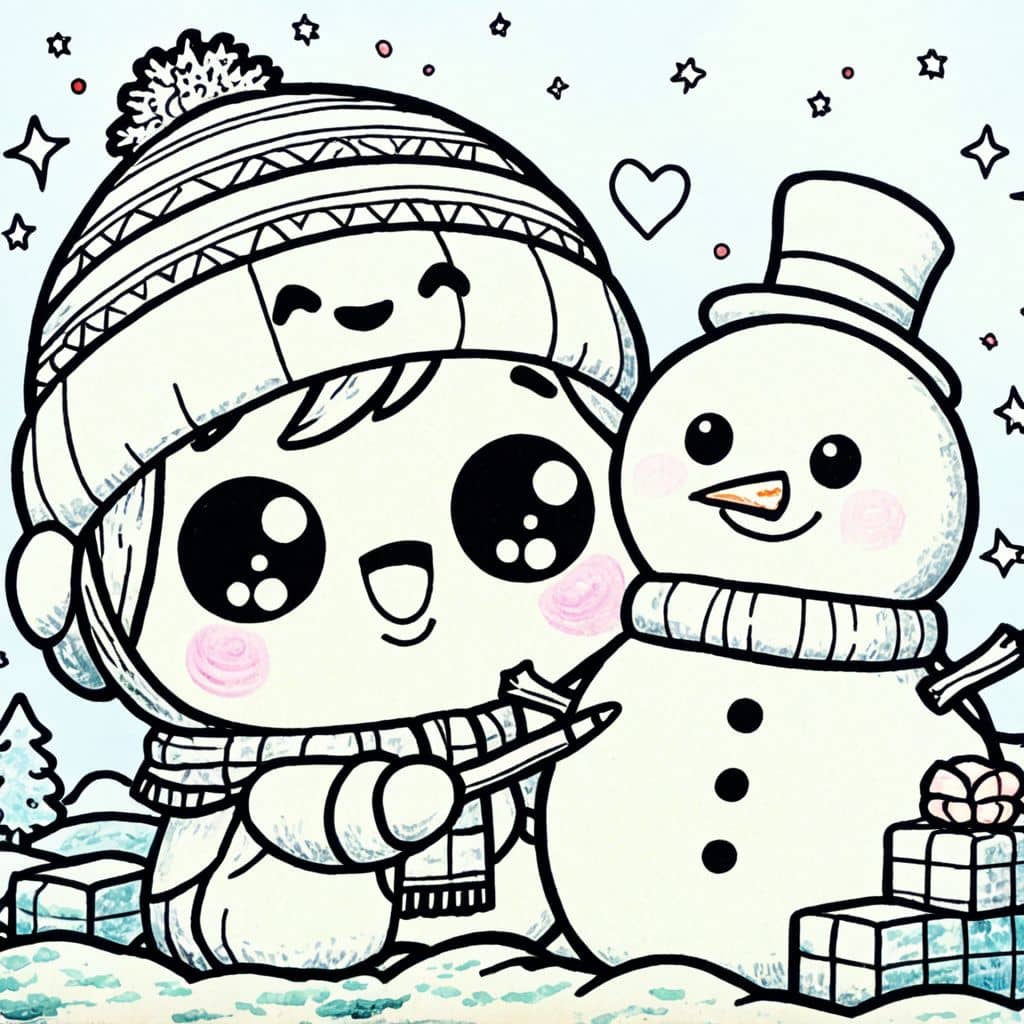 Colored Building a Snowman
